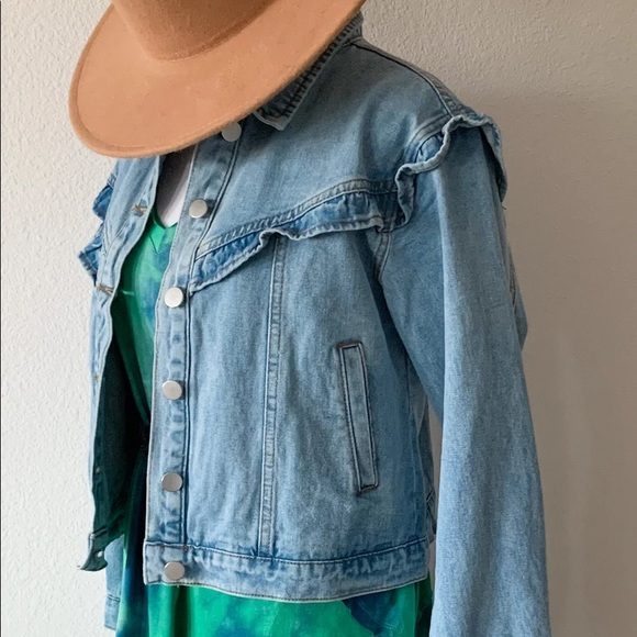 Retro Ruffle Denim Jacket - Picture 2 of 4